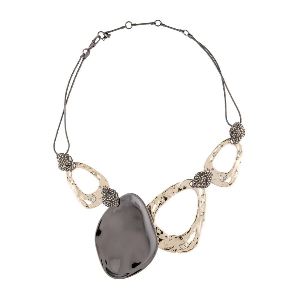 Alexis Bittar Link Rocky Crystal Accent Necklace
